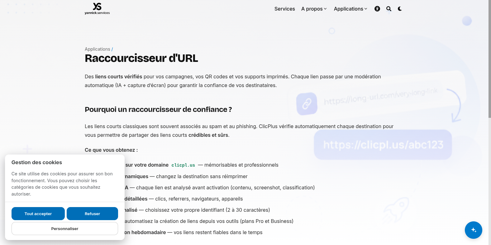 Page des plans ClicPlus