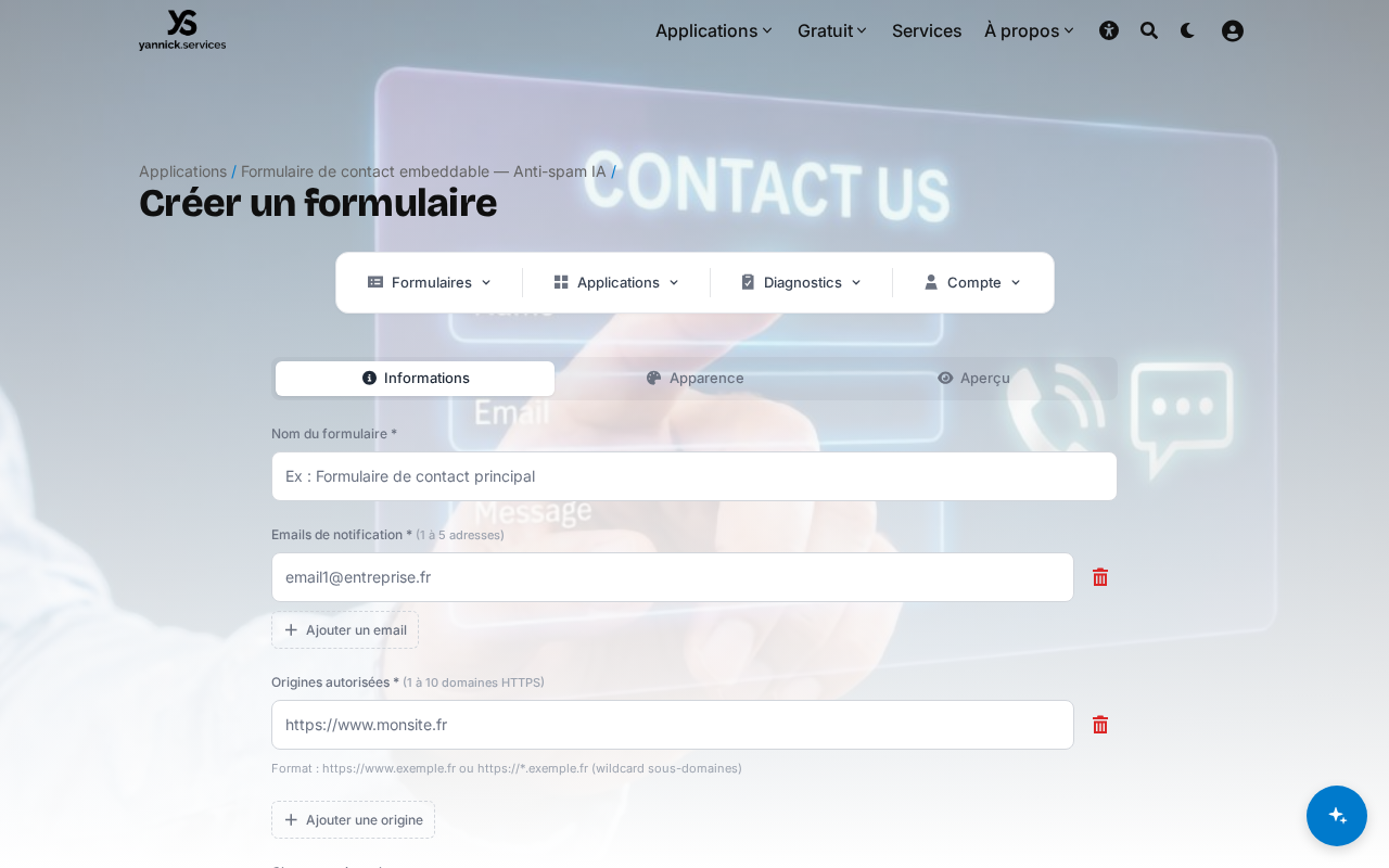 Création d’un formulaire