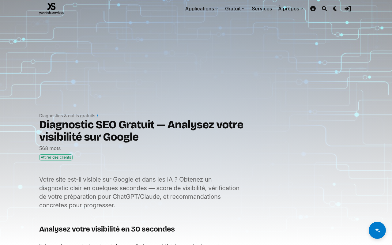 Formulaire diagnostic SEO