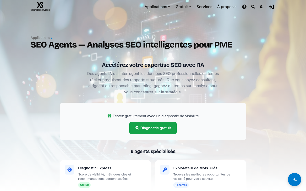 Page vitrine SEO Agents