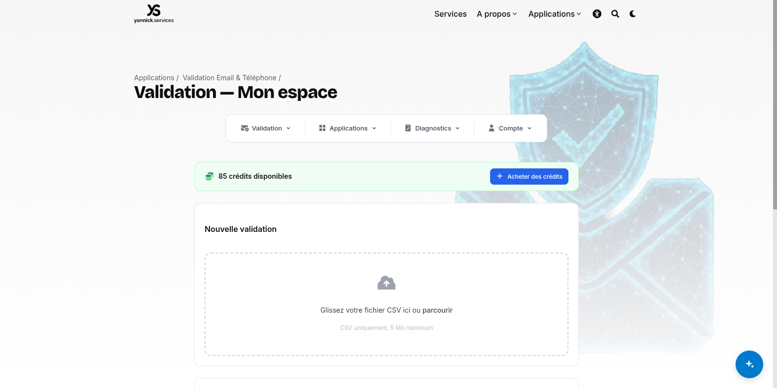 Dashboard Validation Email